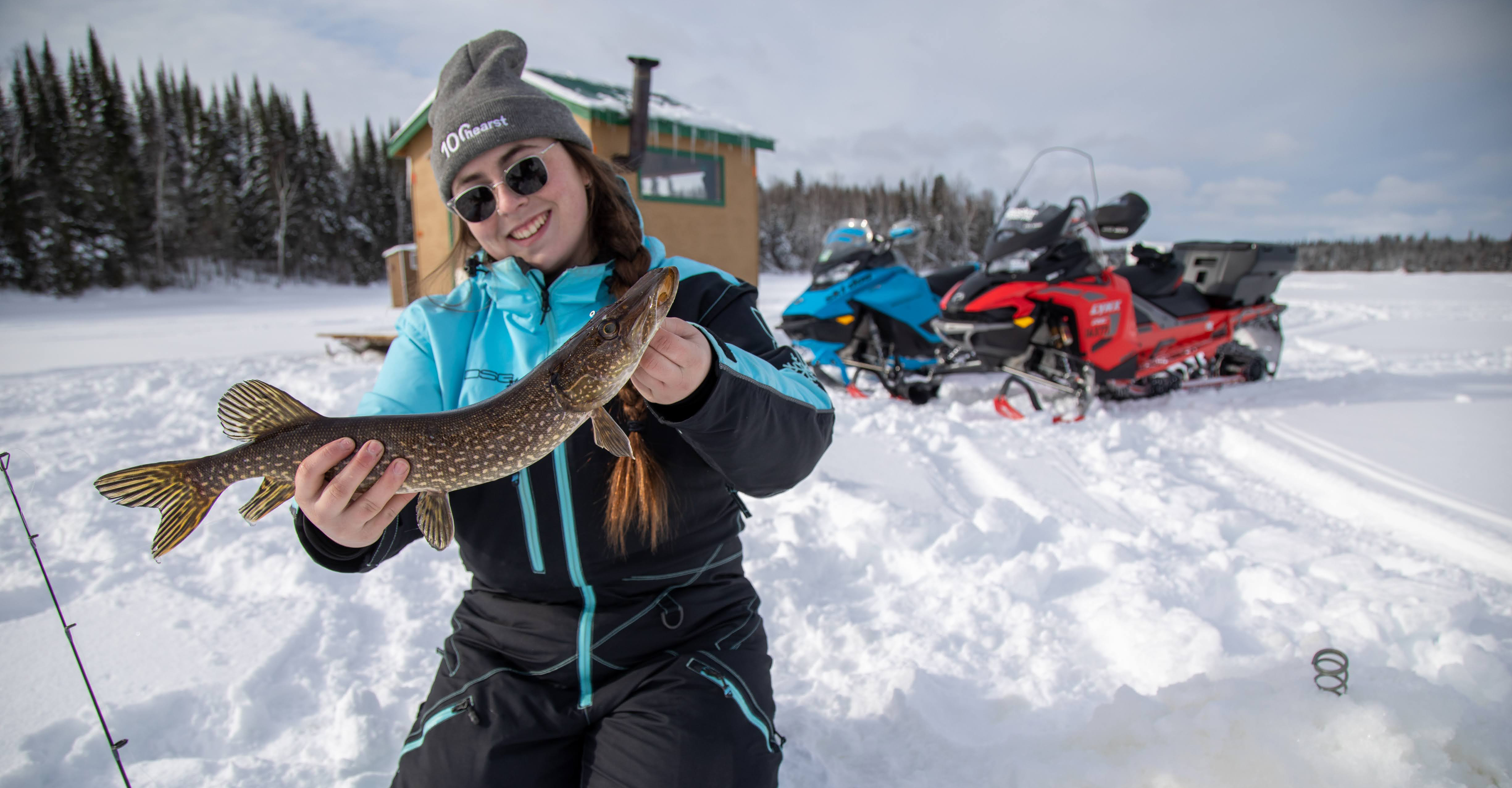 Woman Ice Fishing