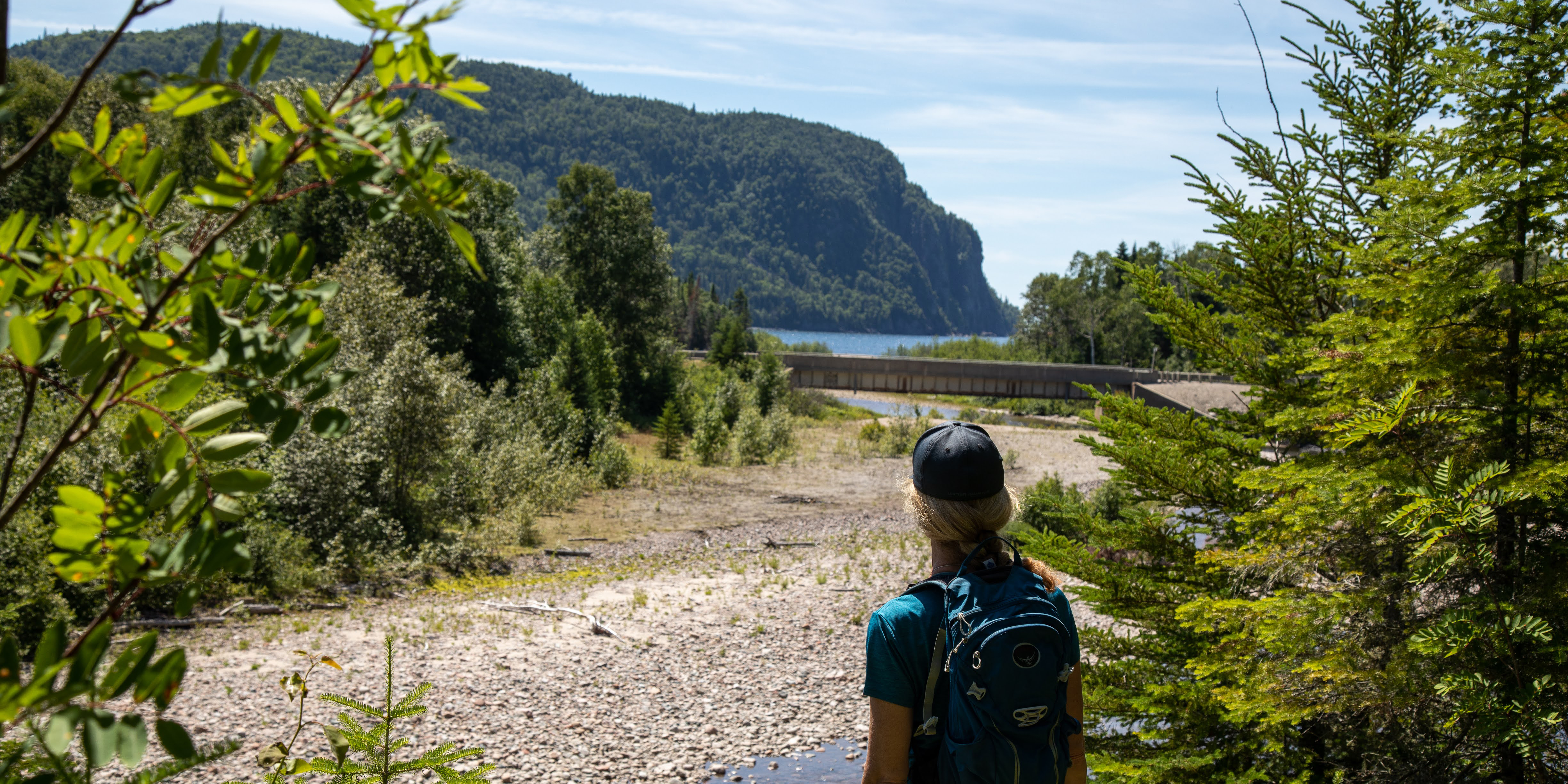 Hiker Looking at View