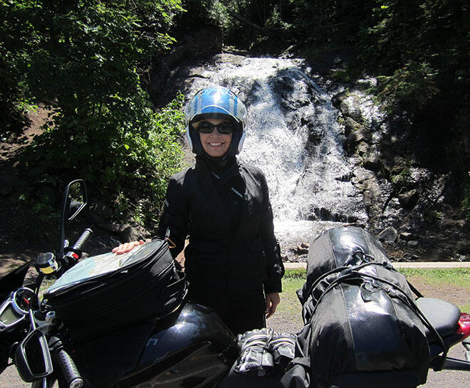 south shore lake superior roadside waterfall