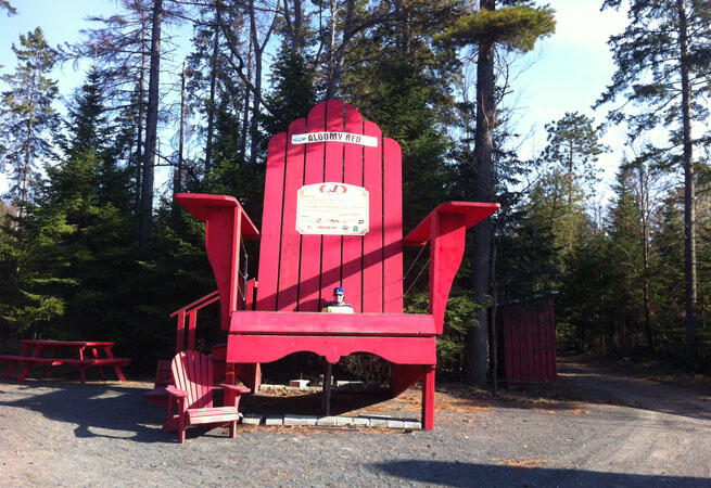 algomy red muskoka chair