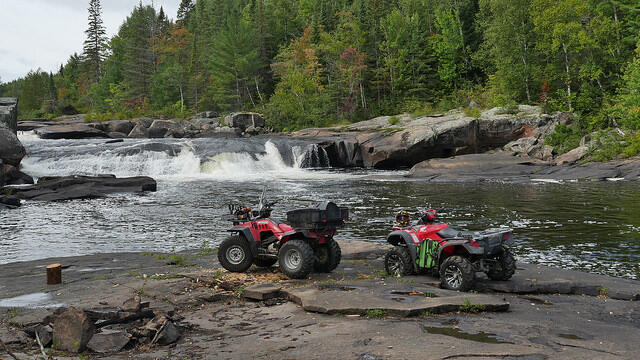 atvs at waterfall