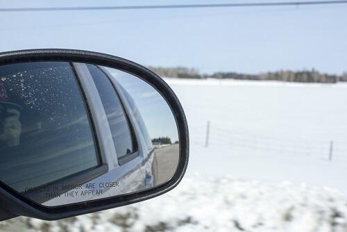 looking out at the snow