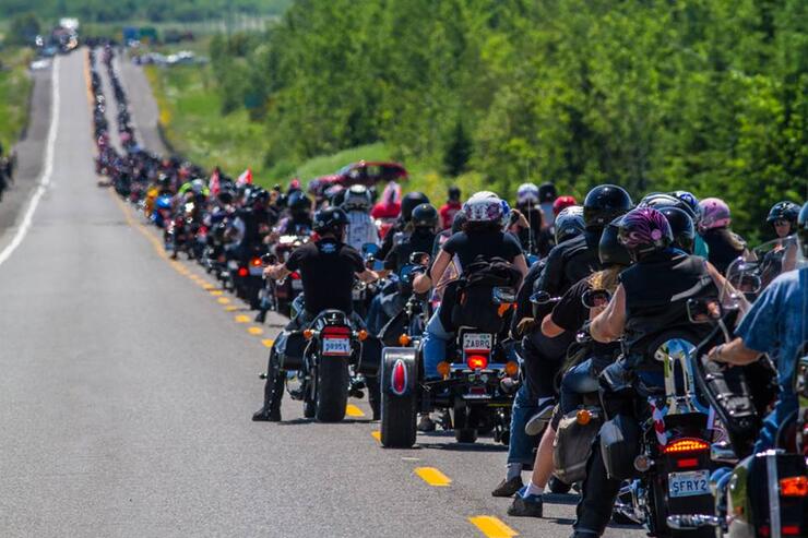 line of bikes from behind