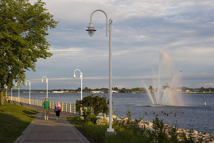 Boardwalk fountain rainbow