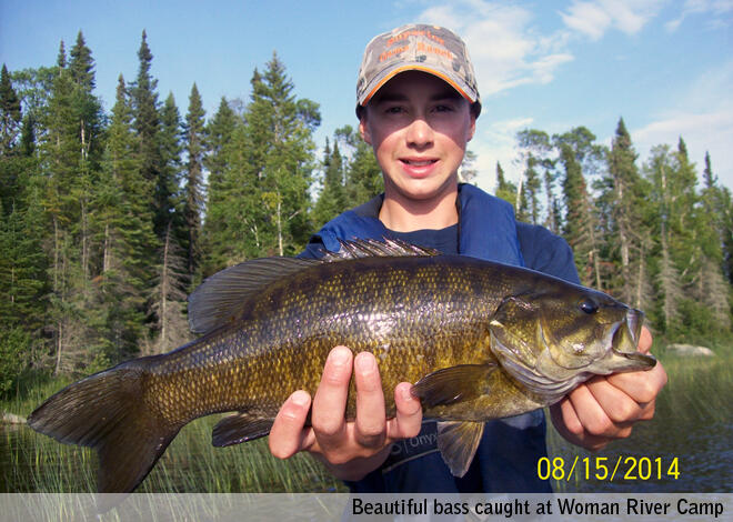 Beautiful bass caught at Woman River Camp