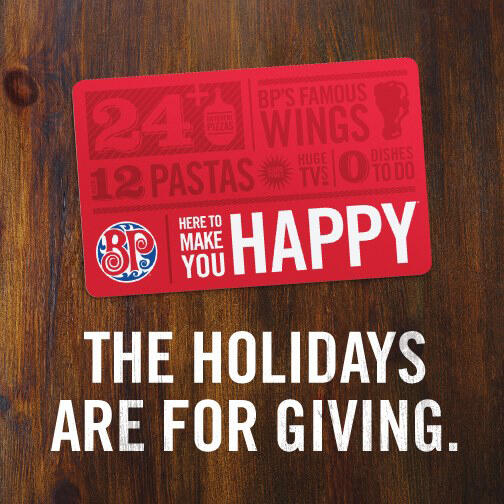 Everyone can use a gift card from Boston Pizza for a night off from cooking