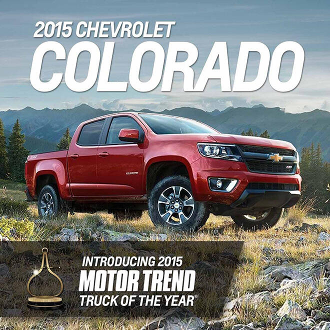 Motor Trend's 2015 truck of the Year, the Chevy Colorado available at Dryden GM
