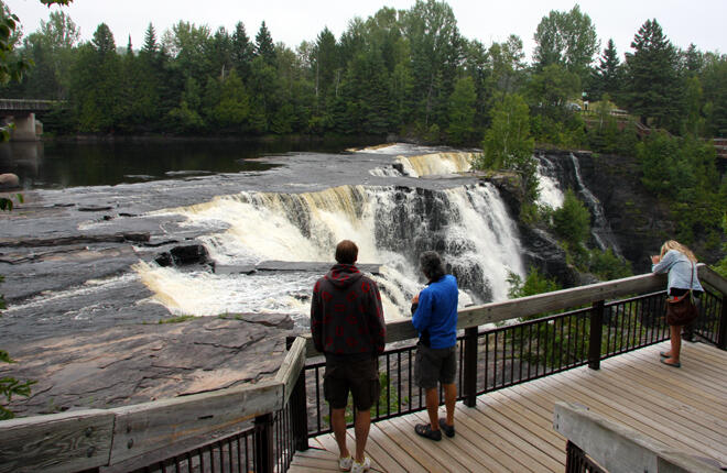 Watching the waterfalls at Kakabeka Falls Provincial Park