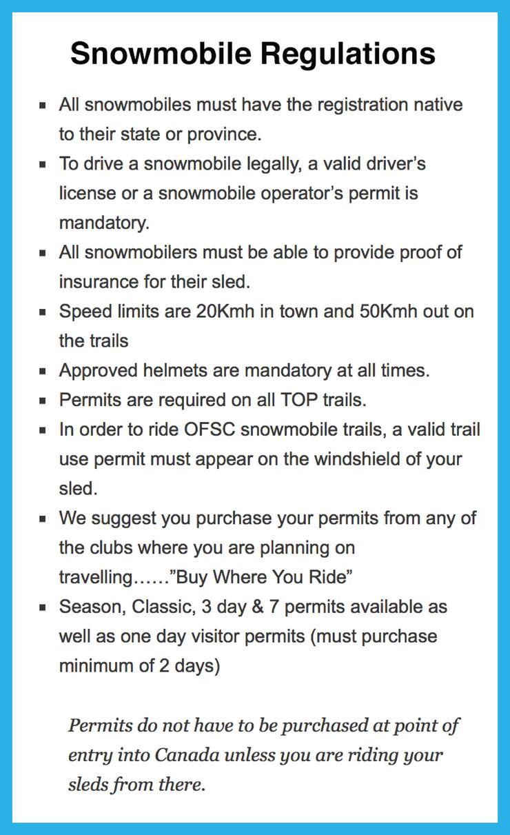 Snowmobiling Regulations