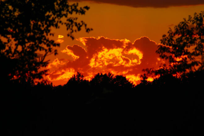 The sky looks like it was on fire