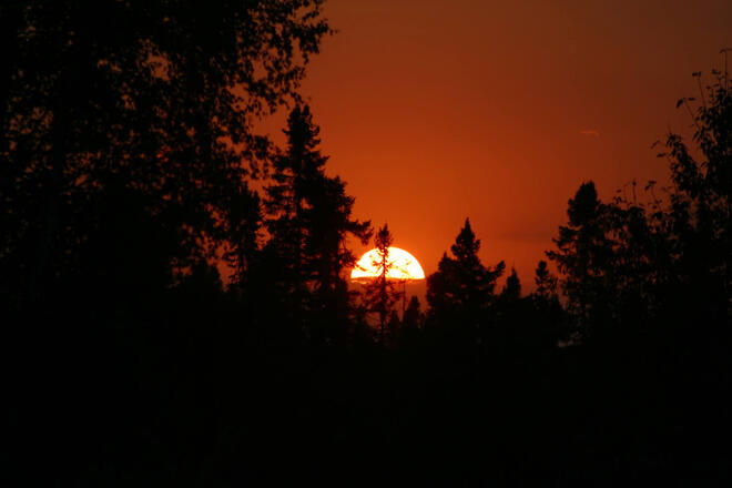 Red Ball of fire in the sky