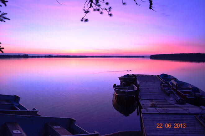 Great colours on this sunset on Fawcett Lake