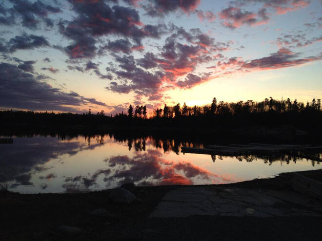 Beautiful reflection on the sunset in Minaki
