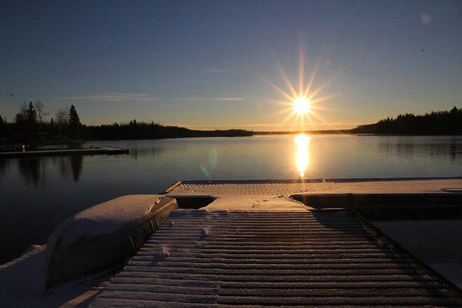 Red Lake is starting to freeze over