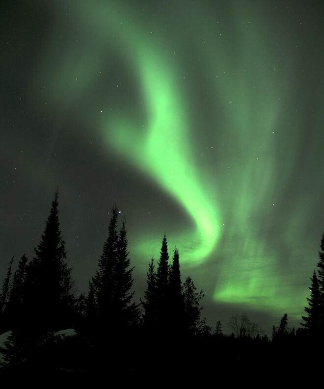 Northern lights at Fireside Lodge