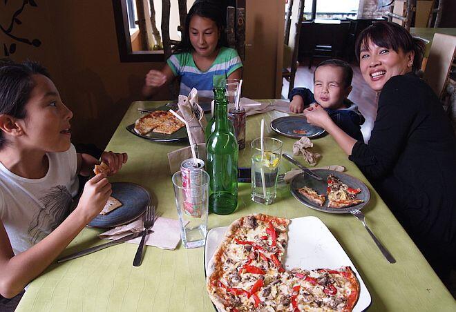 both hands family served