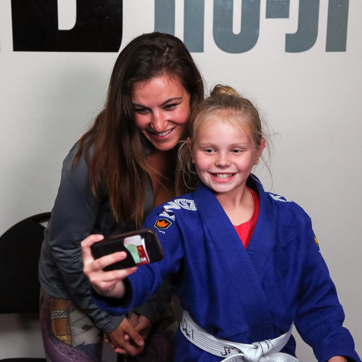 Miesha Tate selfie at Grounded Studios, North Bay, Ontario