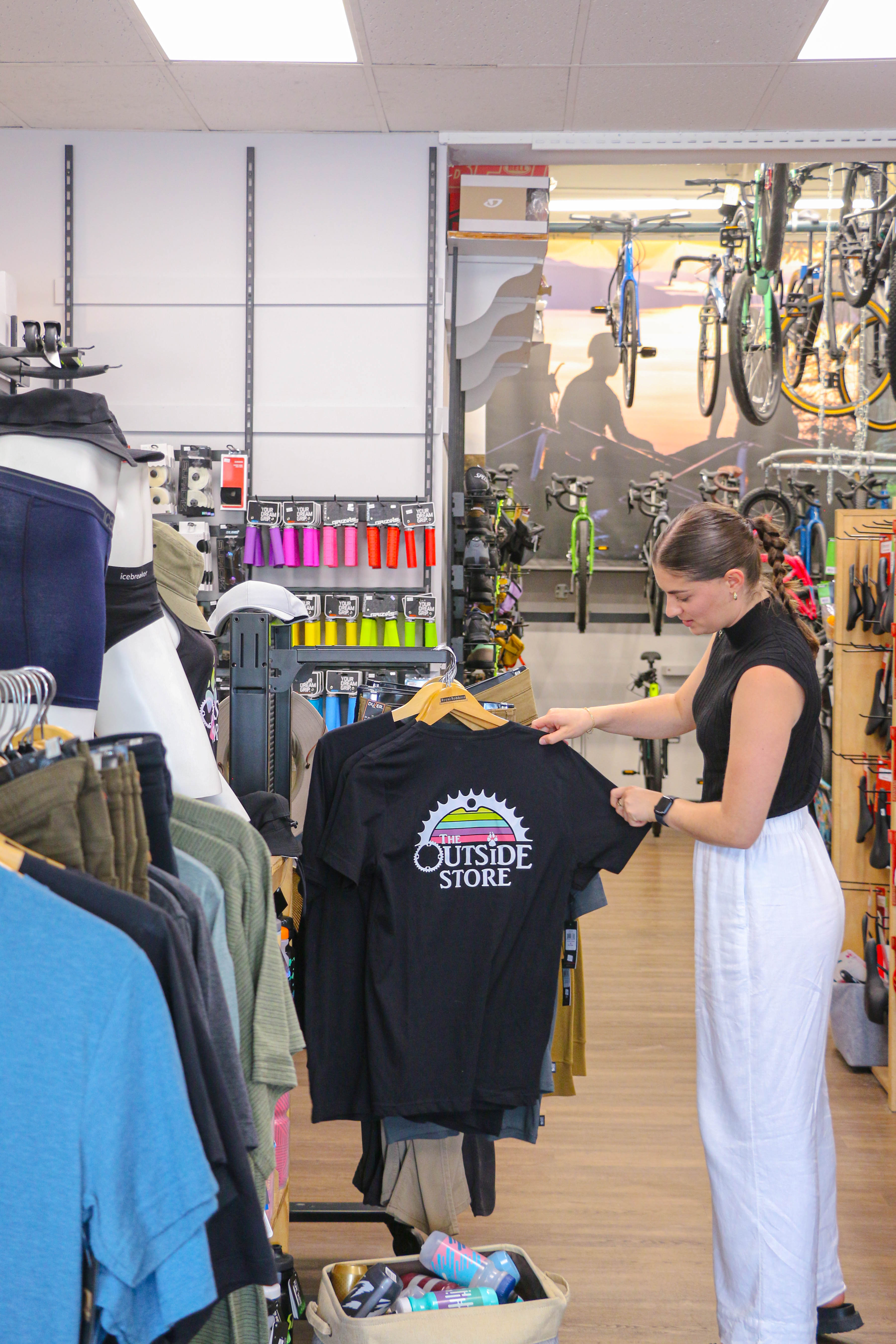 Individual looking at clothing