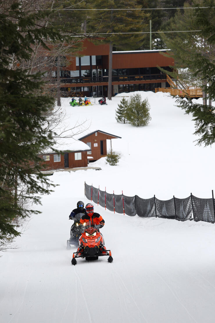 Riding up Antoine Mountain