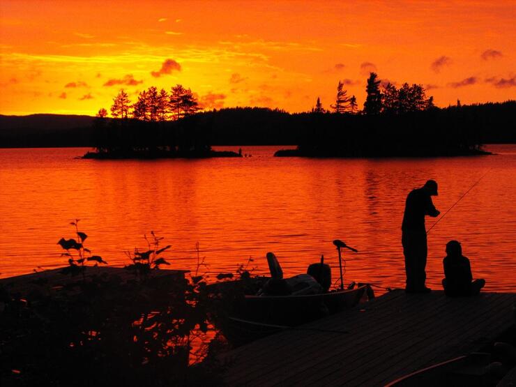 sunset fishing in northern ontario