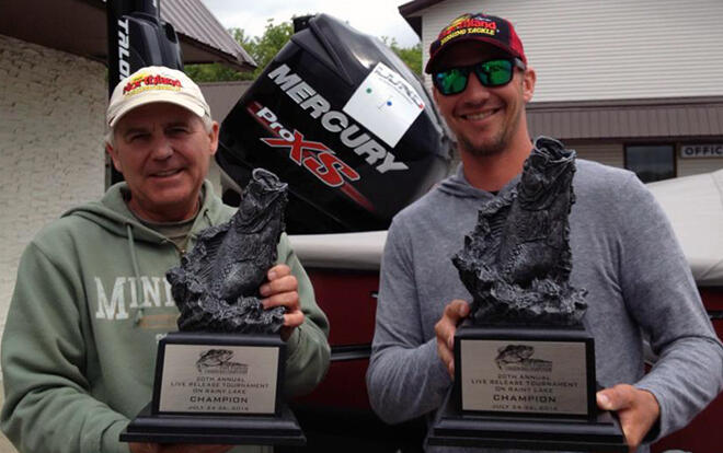 John Peterson and Jeff Gustafson take home first place in the Fort Frances Canadian Bass Championship