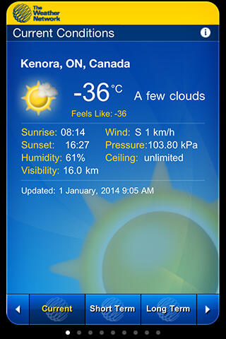 It was -36 in the morning of January 1, 2014