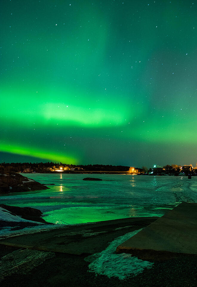 Northern Lights in Keewatn, Ontario by Katie Murray