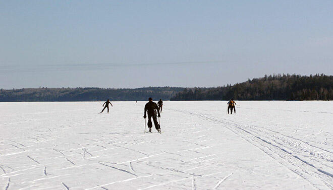 Ski over frozen lakes or down trails. Photo: Mike McKinnon, Atikokan Progress