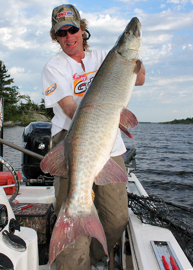 Pete Maina with a beautiful Canadian muskie