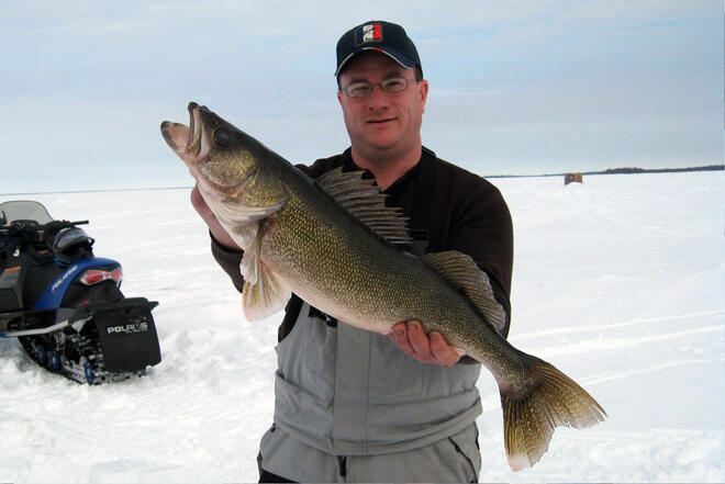 January Ice Fishing at Harris Hill Resort of Lake of the Woods