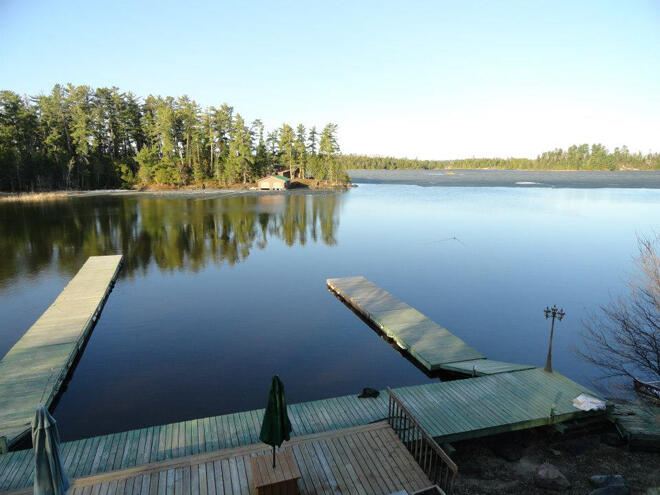 Indianhead Lodge has some open water near their docks on May 9, 2013