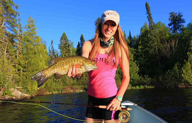 Smallmouth caught by Rebekka in Sunset Country 