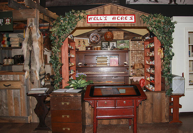 Hell's Acres display at the Red Lake Museum