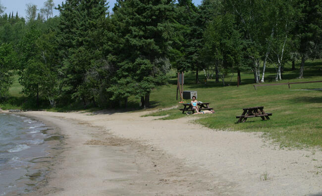 Great beach at Sioux Narrows Provincial Park