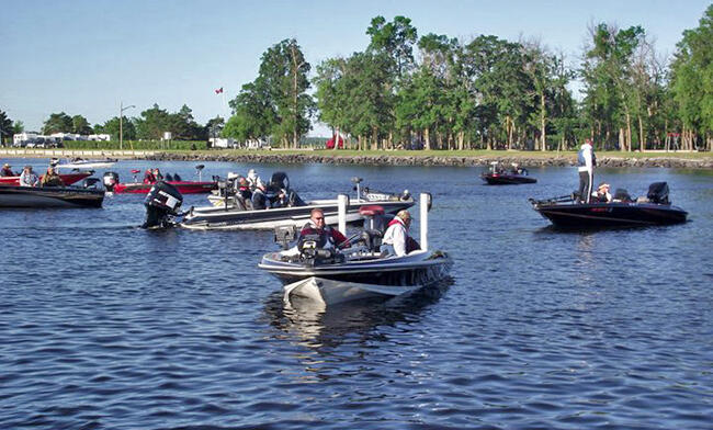 Waiting to weigh in at the Fort Frances Canadian Bass Championship.