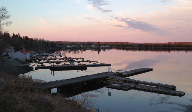 Minaki Marina at sunset