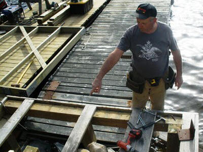 Docks to access the West End Red Lake Mining Museum