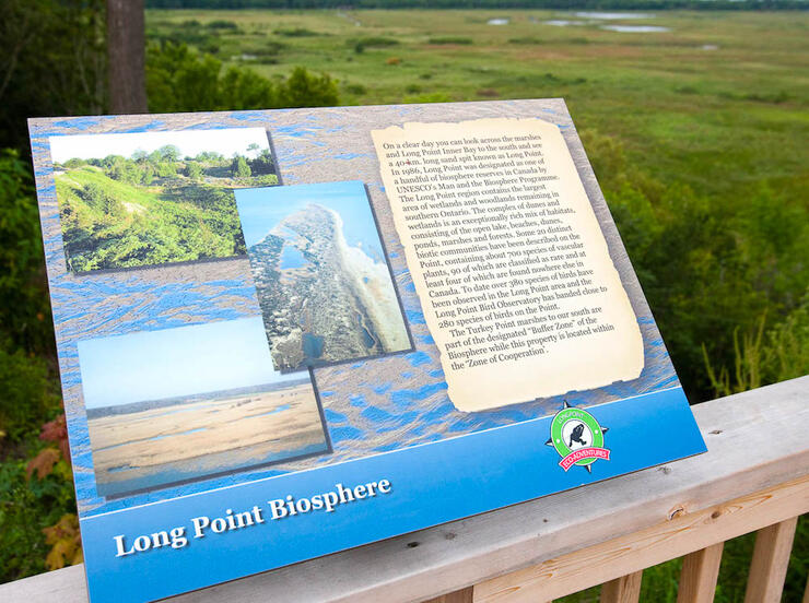 Photo of a Long Point Biosphere sign