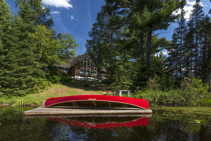 Cabin on dock in front of cabin