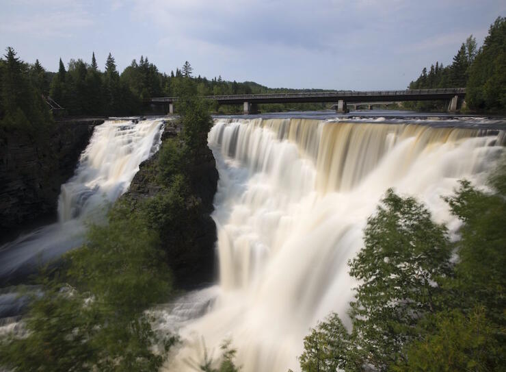 Large cascading waterfalls