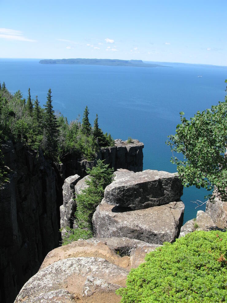 Beautiful view of Pie Island from top of Sleeping Giant trail 