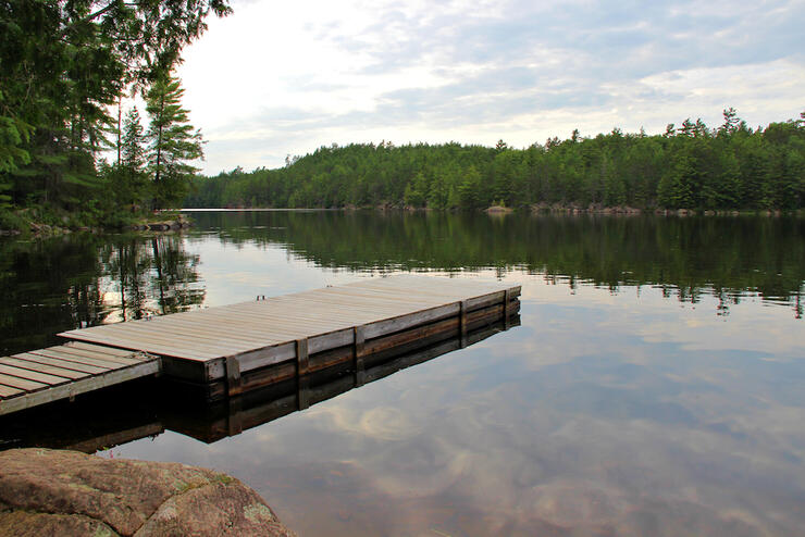 Long dock on a river