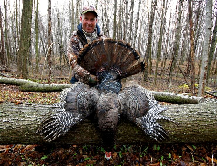 gord ellis with a harvested wild turkey