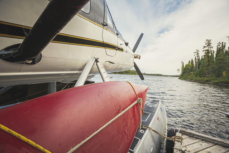 Floatplane on a lake