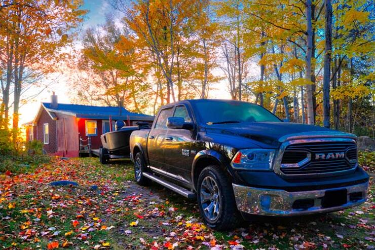 bruce bay cottages and dodge ram truck