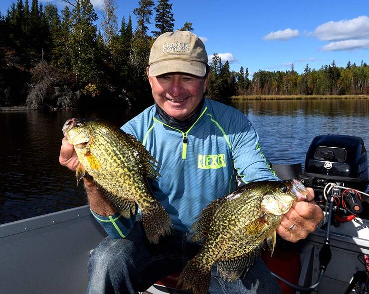 angler fishing black crappie