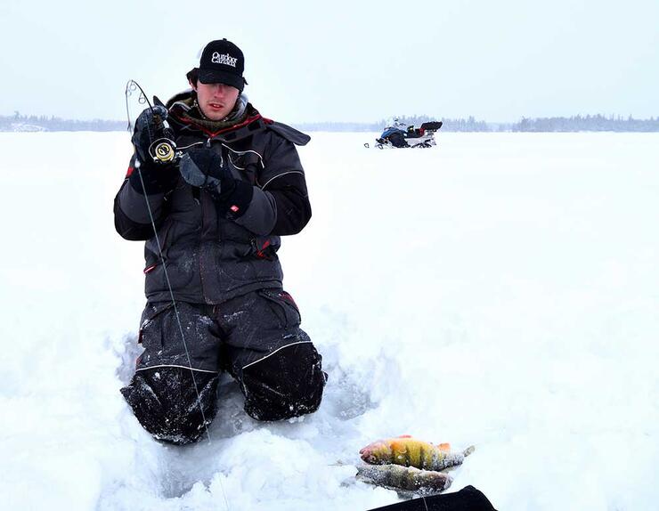 angler ice fishing jumbo perch