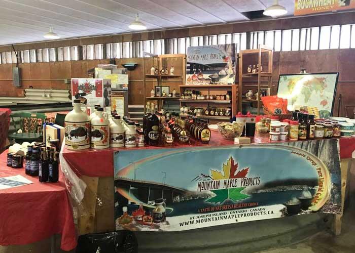 mountain maple products booth at mill market