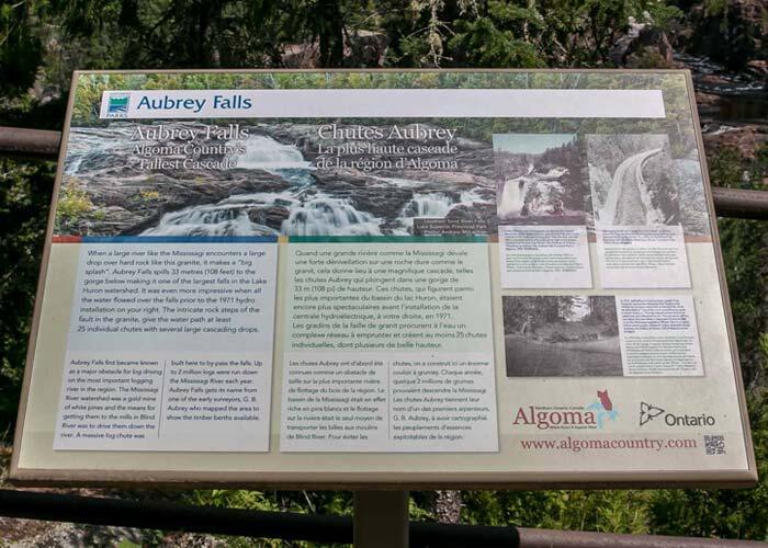 aubrey falls interpretive panel