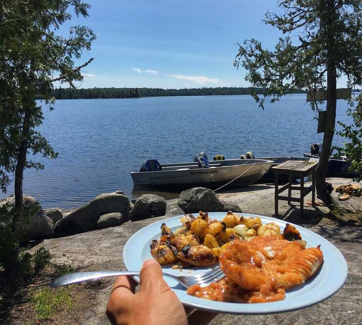 shore lunch pine portage lodge